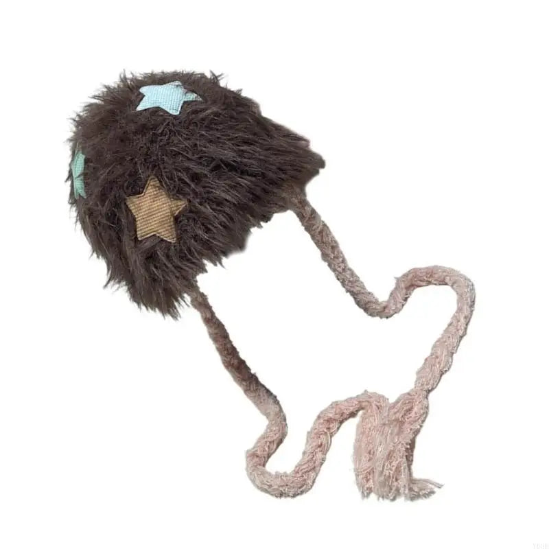 Winter Faux Furs Furry Bucket Hat Warm Hat Plush Fisherman Hat for Womens Teens Girls Sunscreen Colorful Caps Y08E