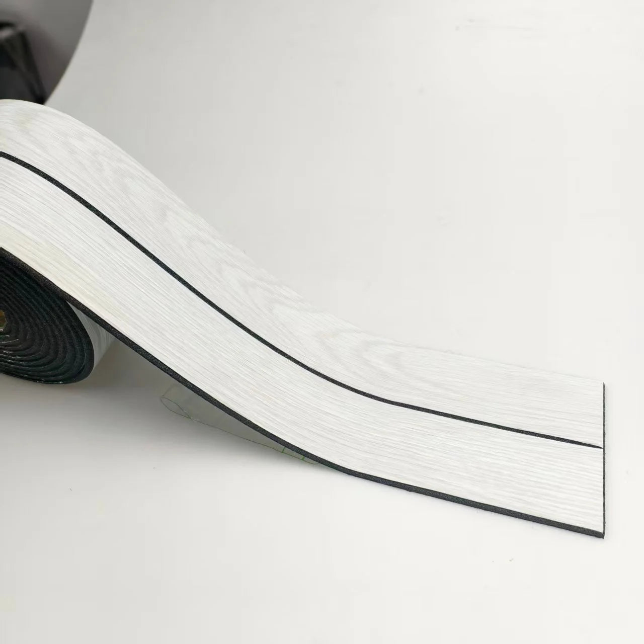 1 Roll 8cm High,Thickened Wood Grain Skirting Board,PVC Door and Window Frame Edge Decoration,Self-adhesive Thickened Threshold