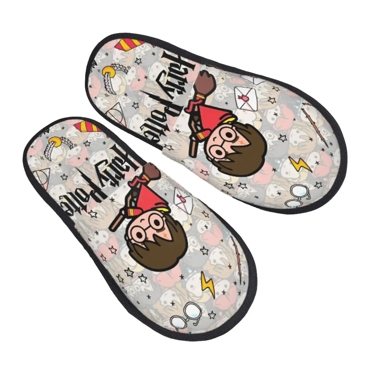 Winter House Cotton Slippers Harrys Potters Magic School Accessories Household Fur Slides Slippers Indoor Cozy Anti Slip Slides