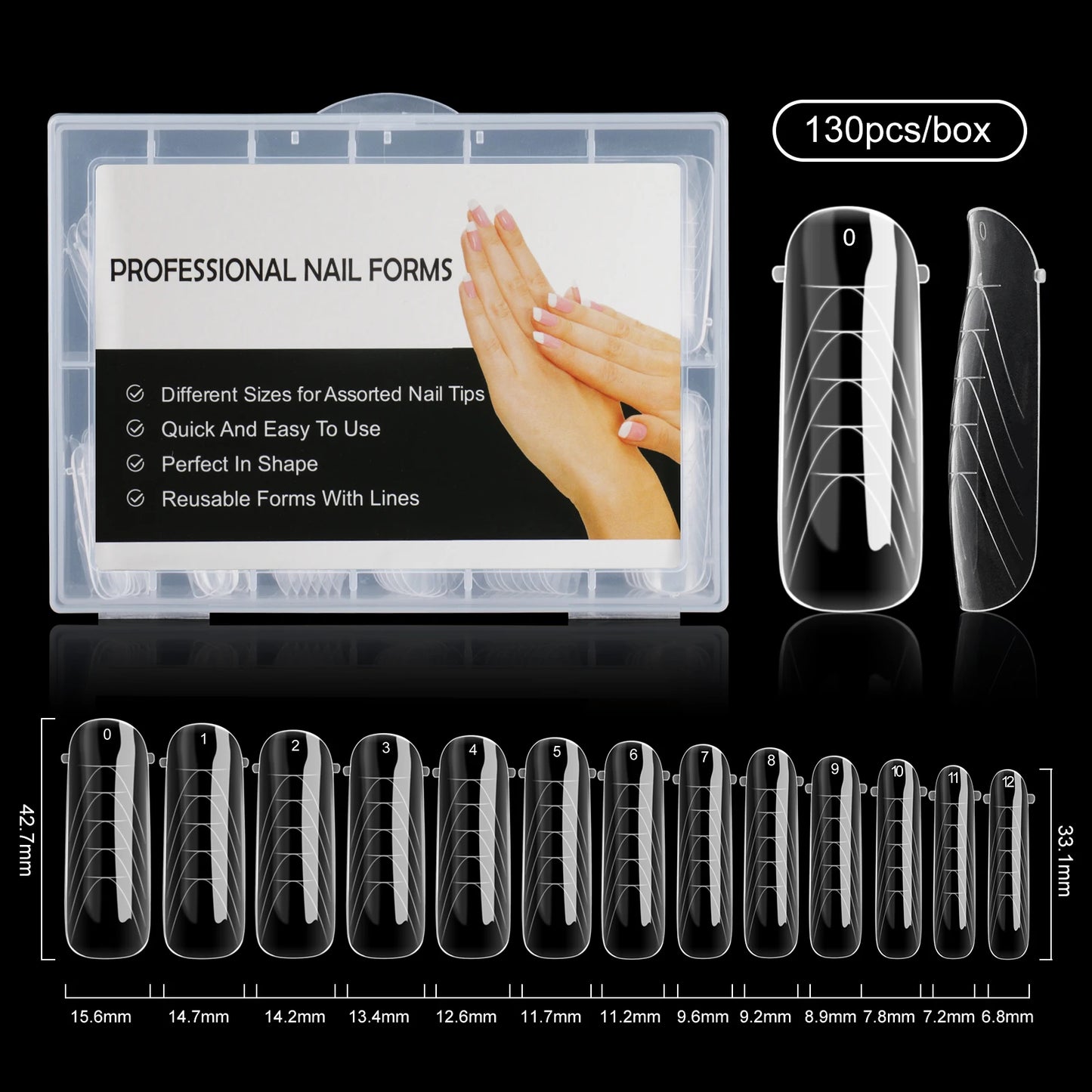 BNG Top Forms for Nails Dual Forms Nails Forms for Extension Full Cover Quick Building Gel Mold Tips Poly Nail Gel Mold