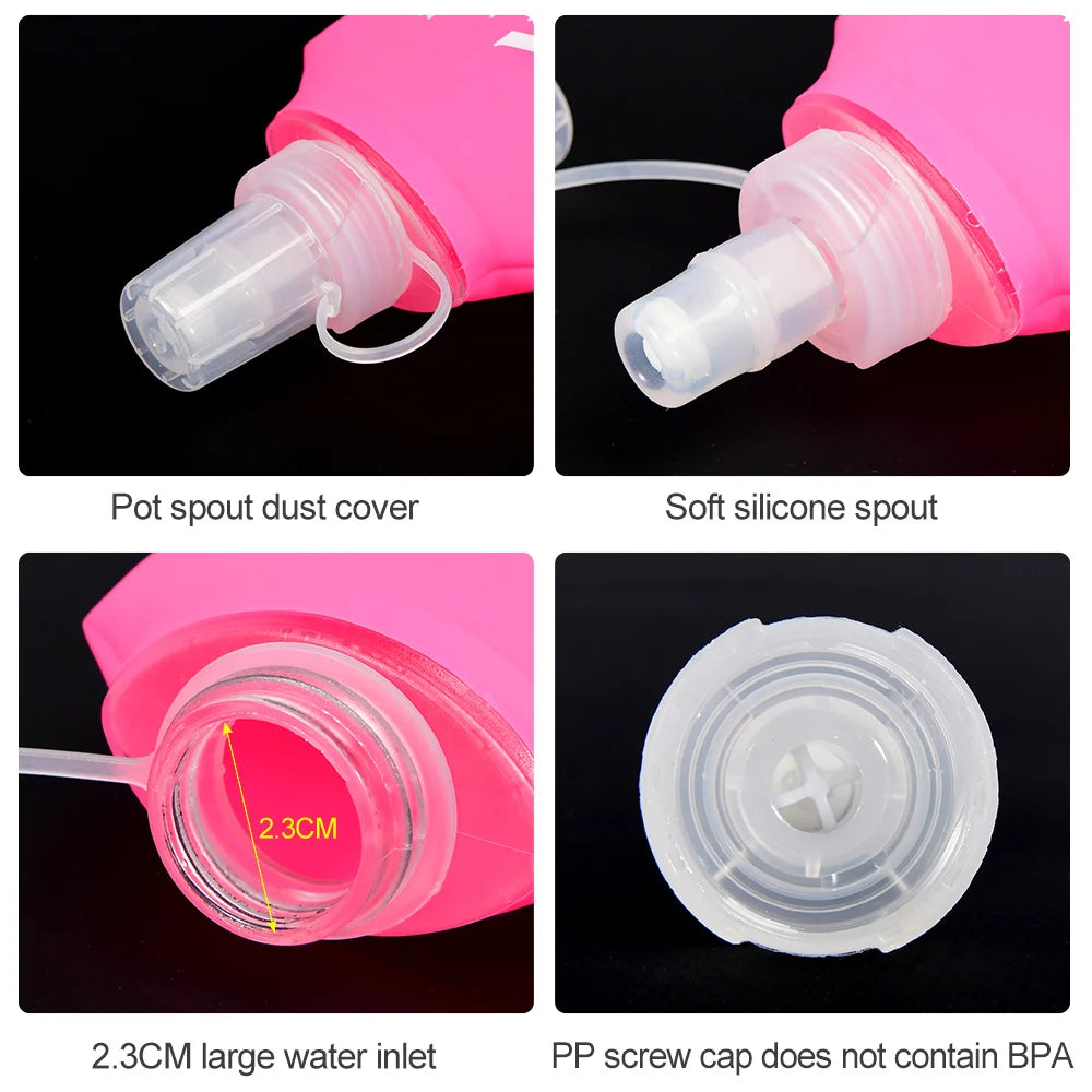 NEWBOLER 150/250/300/500ml Water Bottle TPU Folding Soft Flask Outdoor Sport Running Camping Hiking Travel Portable Water Bottle