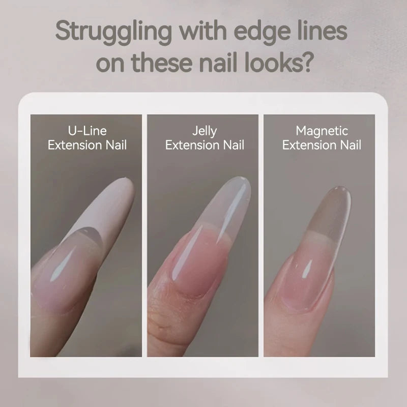 UR SUGAR 1/2Pcs White Pat Painting Gel Nail Polish 4 In 1 Gradient French Cover Edge Lines Nail Stamping Pattern Nail Diy Pattin