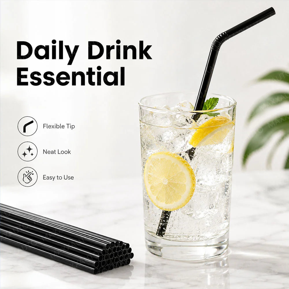100-1000PCS Drinking Straw Biodegradable Reusable for Smoothies Birthday Wedding Party Kitchen Multicolor Straws Dropshipper