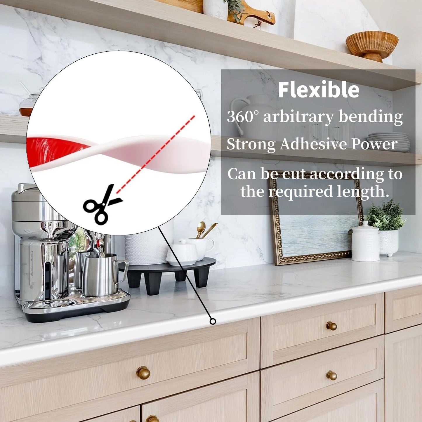 1PC U-shaped Self-Adhesive Edge Trimming Strip - A Flexible Wood Edge Protector Suitable for Countertops, Cabinets, Tables,