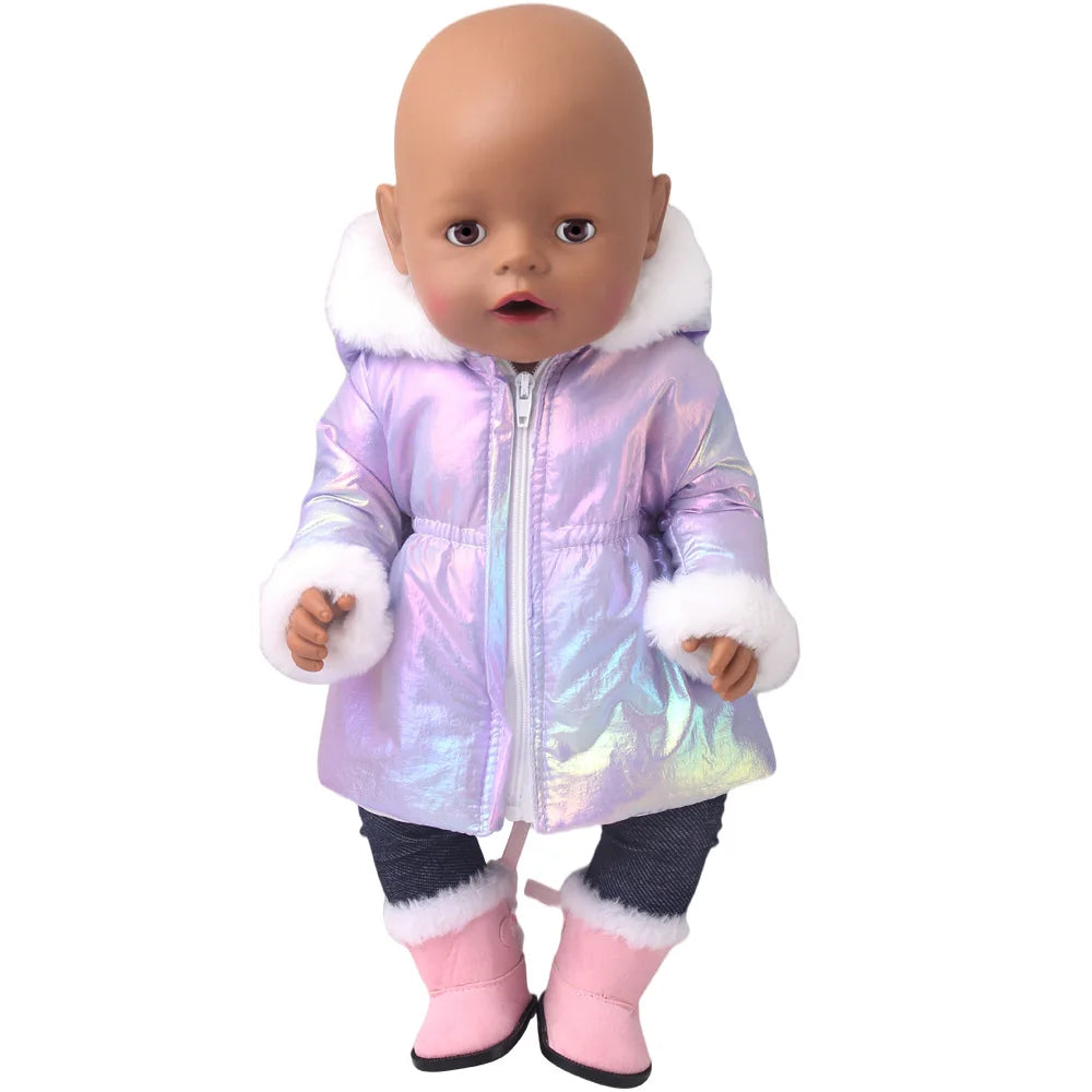 Winter Doll Clothing 43cm Newborn Doll down Jacket Suitable for 14-18 Inch Newborn Doll 1pc Coat Christmas Birthday Gift