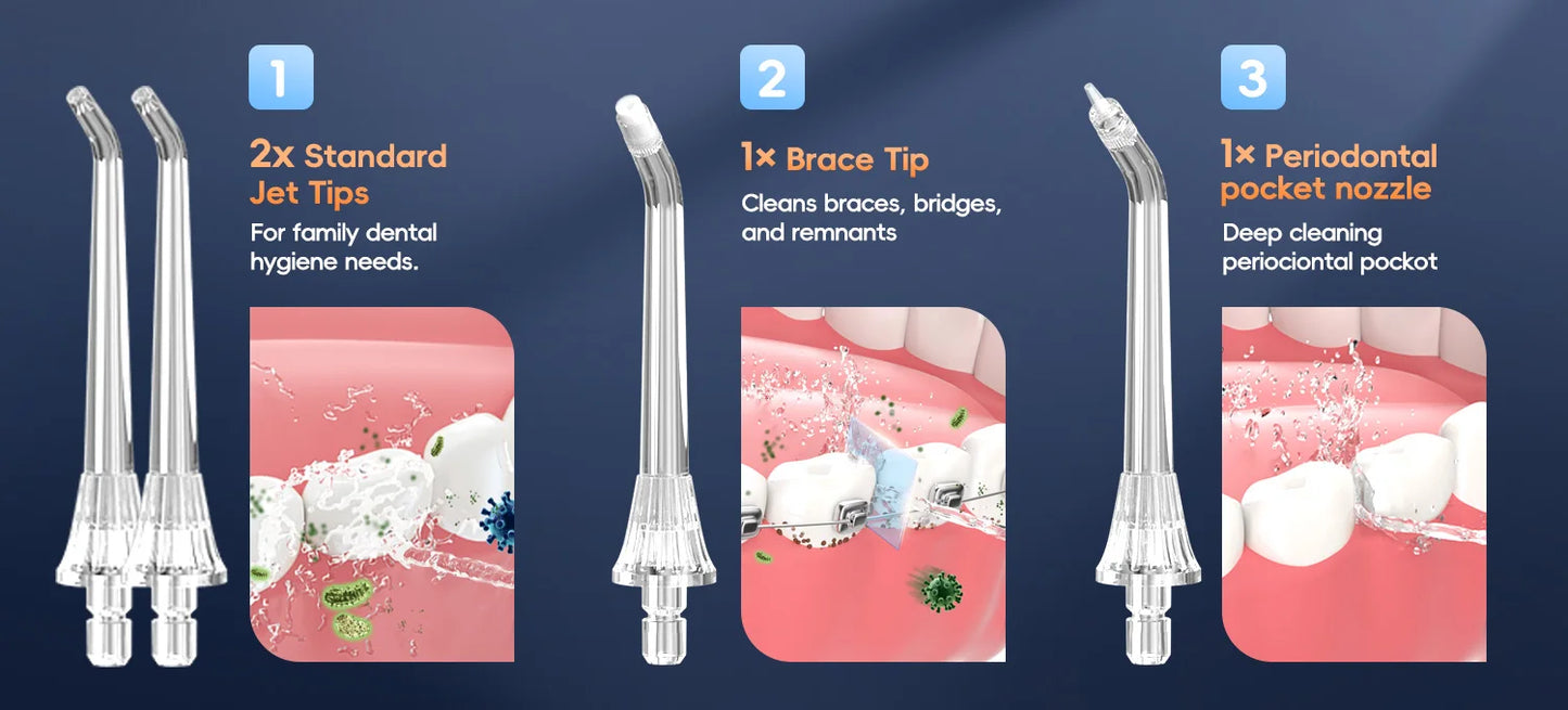 Cordless Water Flosser With 4 Jet Tips 4 Modes 260ML Portable Rechargeable Oral Water Floss IPX7 Waterproof for Gums Care