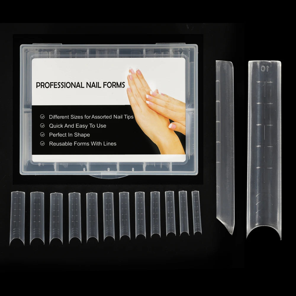 BNG Top Forms for Nails Dual Forms Nails Forms for Extension Full Cover Quick Building Gel Mold Tips Poly Nail Gel Mold
