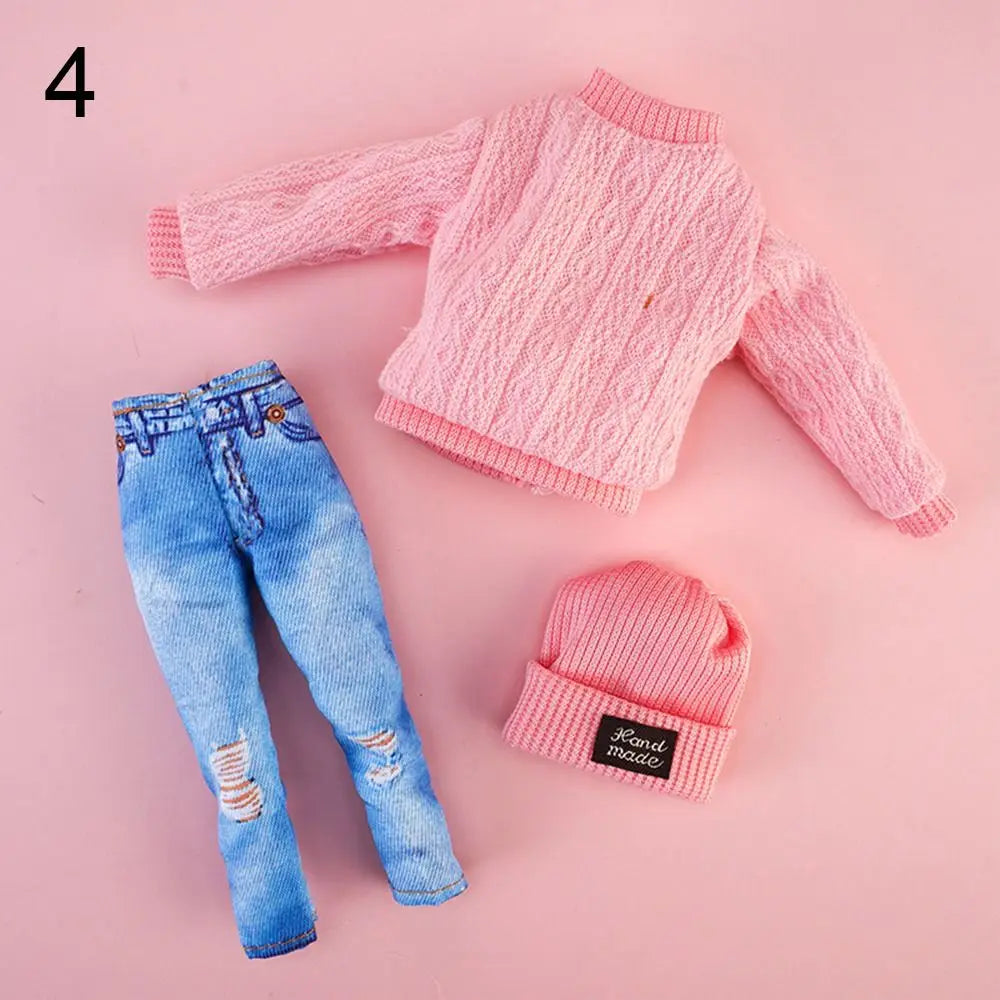 1 Set 30cm  Accessories DIY Winter Wear Sweaters Casual Wear Hats Girl Clothes Dolls Pants