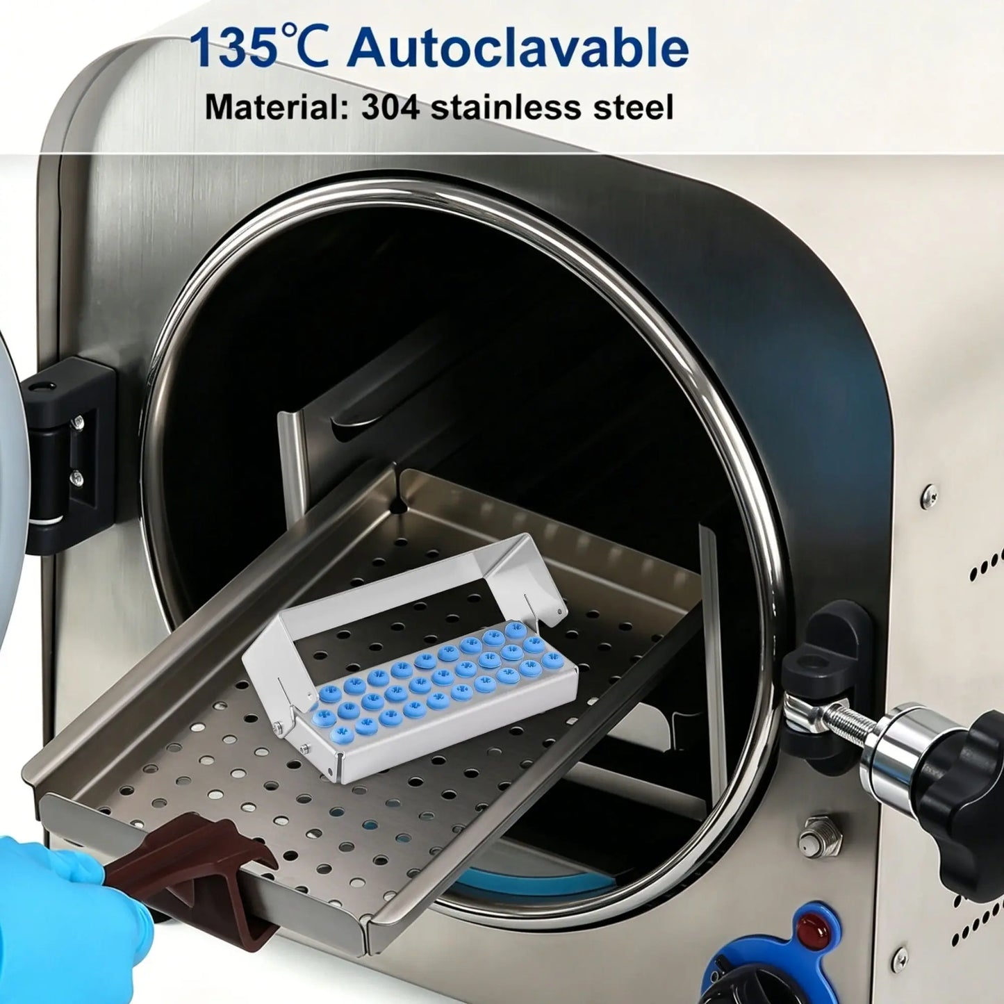 8/12/30 Holes Dental Bur Holder Sterilizer Case Autoclavable Endo File Drills Block for High Speed Bur Organizer Box Silicone