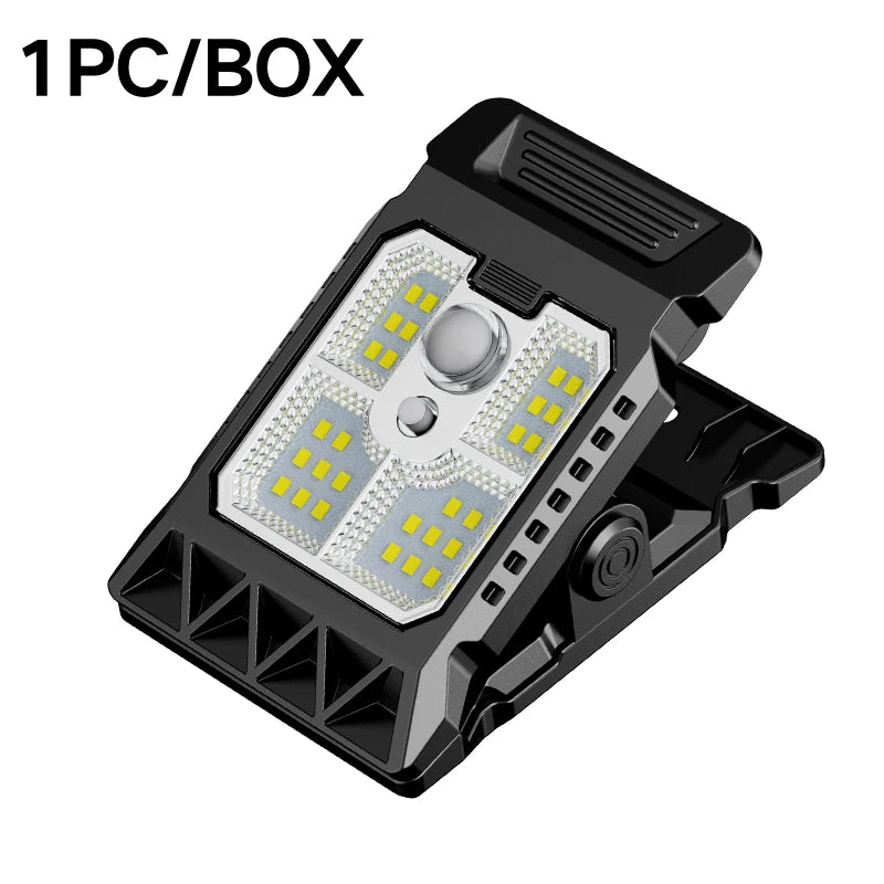 Outdoor Solar Light Clamp On Motion Sensor Lights Waterproof Work Light 3 Light Modes Camping Lamp Fence Walls Garage Led Lamps