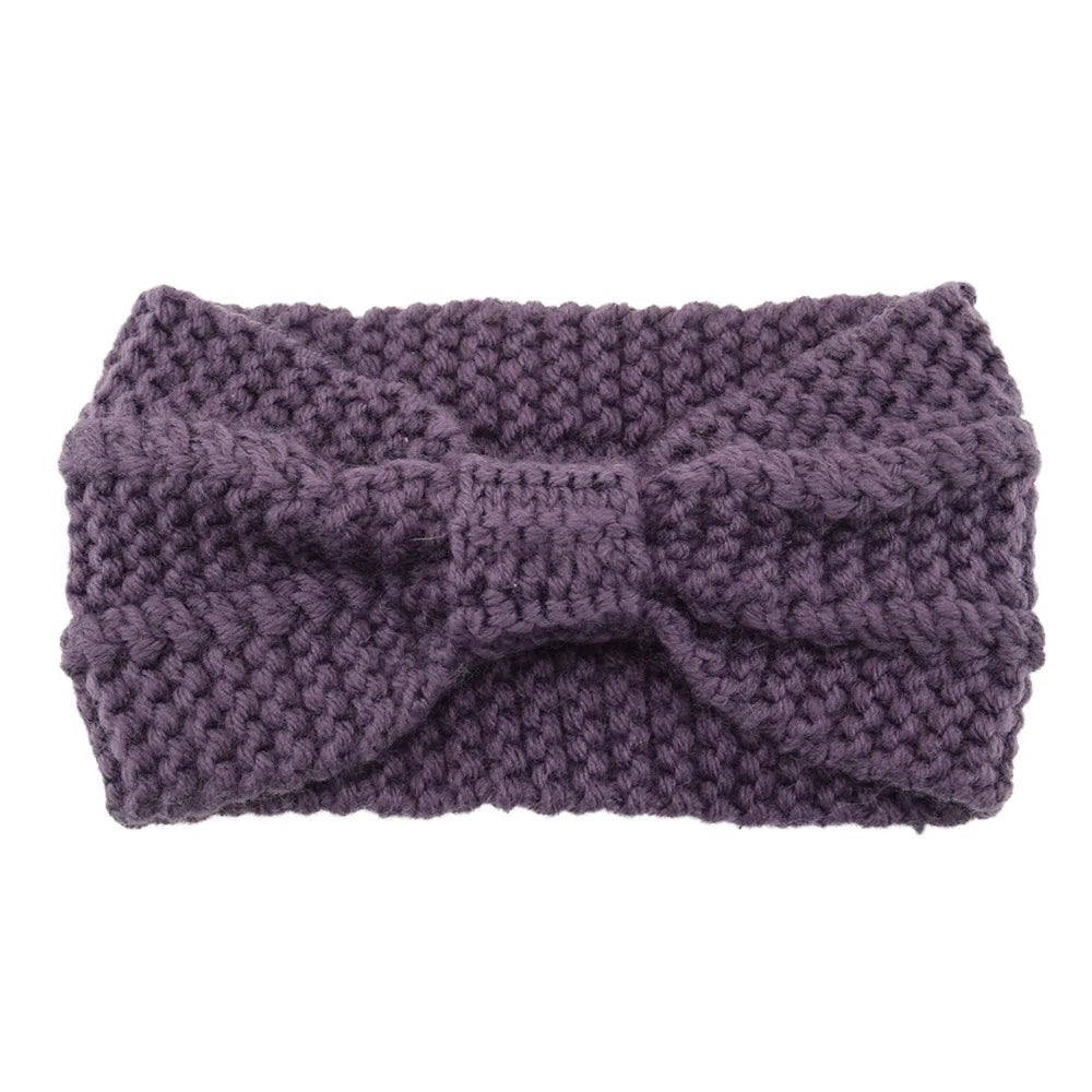 1 Piece Winter Headband Cross Knit Chunky Headbands Elastic Crochet Turban Ear Warmer Headwraps for Women Girls Hair Accessories