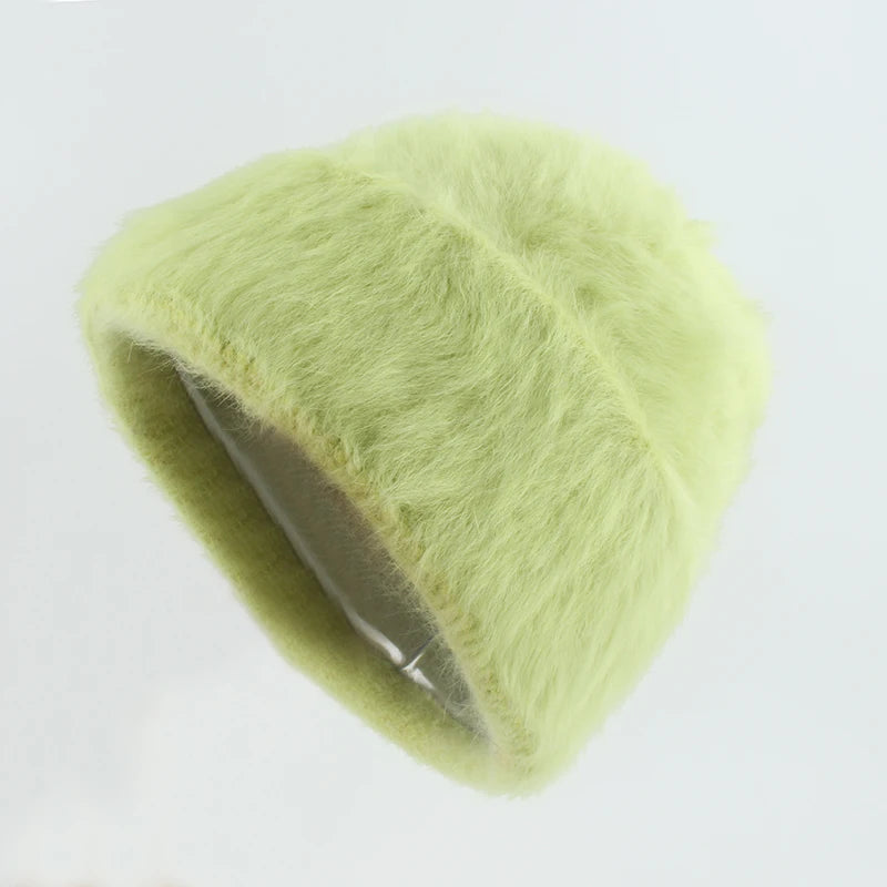 Winter Hats For Women Long Rabbit Fur Warm Beanie Bonnet Female Caps Men Fashion Solid Colors Real Fur Knitted Hat