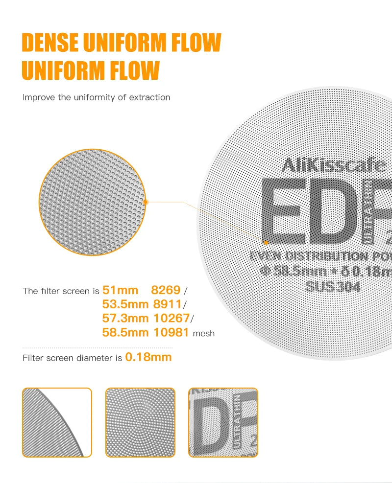 Alikisscafe Coffee Puck Screen Magnetic Espresso Filter 49.5mm 51mm 53.5mm 57.3mm 58.5mm Barista Portafilter Accessories Tools