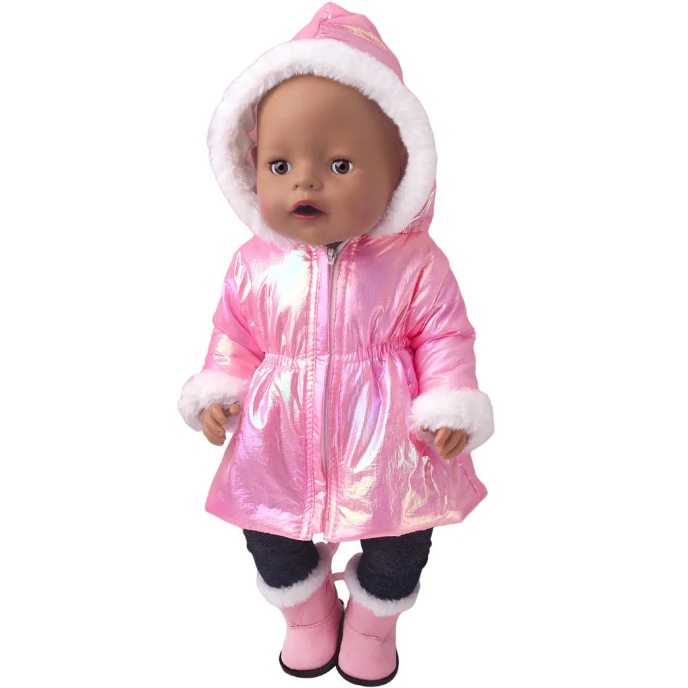 Winter Doll Clothing 43cm Newborn Doll down Jacket Suitable for 14-18 Inch Newborn Doll 1pc Coat Christmas Birthday Gift