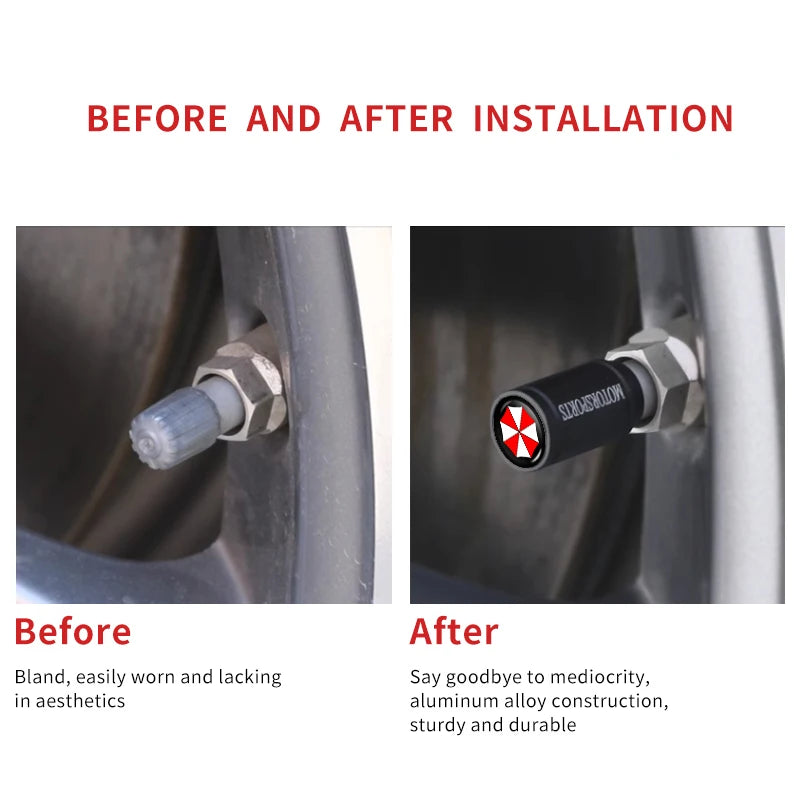 4Pcs Car Tire Valve Stems Cap Aluminum Tyre Wheel Stem Air Valve Cover Airdust For Umbrella