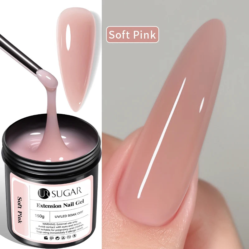 UR SUGAR 150g Soft Pink Quick Builder Nail Gel 6 IN 1 Acrygel For Nails Extension Constuction Self Leveling Soak Off UV LED Gel