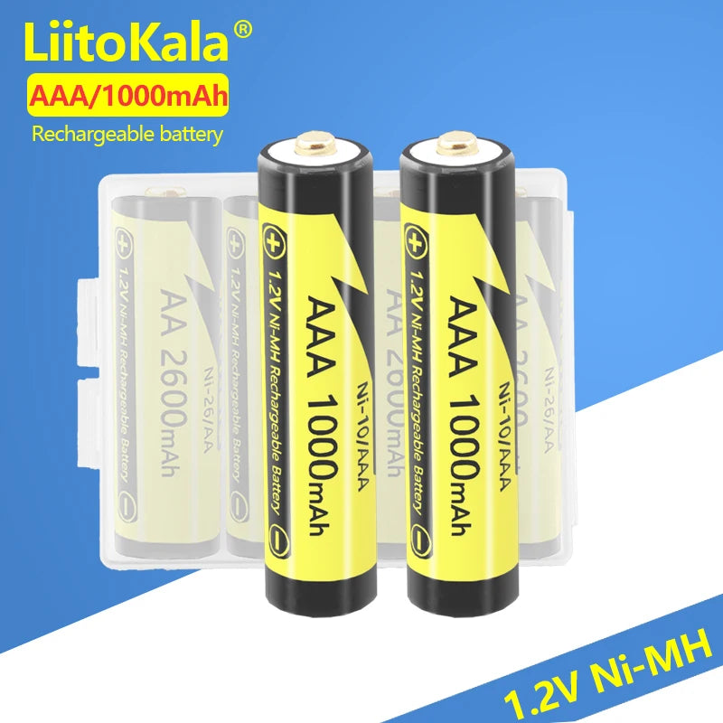 5-50PCS LiitoKala Ni-10/AAA 1.2V 1000mAh AAA NI-MH Rechargeable Batteries For Shaver Flashlight Camera NIMH Pre-charged Battery