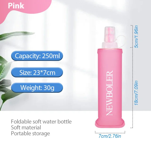 NEWBOLER 150/250/300/500ml Water Bottle TPU Folding Soft Flask Outdoor Sport Running Camping Hiking Travel Portable Water Bottle