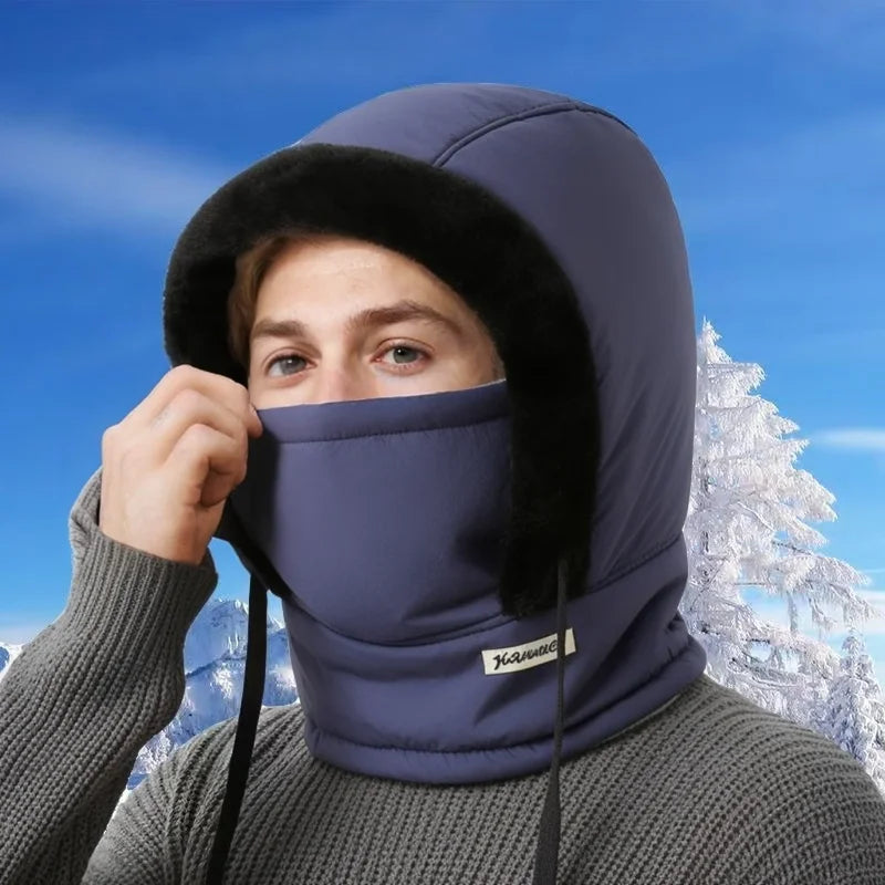Winter Warm Hat for Men and Women, Autumn and Winter Cycling Ear Protection with Thick Velvet for Cold Protection