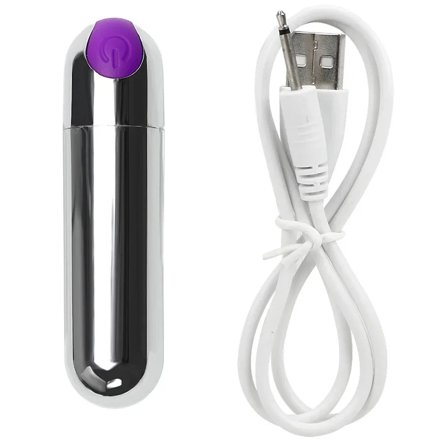 Bullet Head Masturbator Female 10 Speed Control Mini Vibrator Powerful Rechargeable Clitoris G-Spot Massage Toy Adult Toys