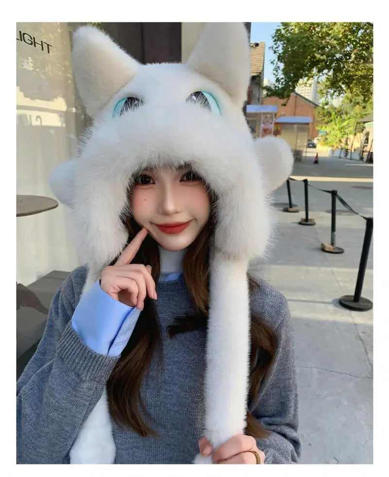 Anime Toothless Creative Hats Winter Warm Plush Hat Comfort Ear Protection Fashion Cute Accessories Cosplay Birthday Gift