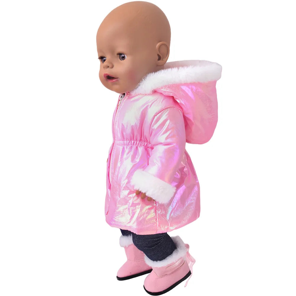 Winter Doll Clothing 43cm Newborn Doll down Jacket Suitable for 14-18 Inch Newborn Doll 1pc Coat Christmas Birthday Gift