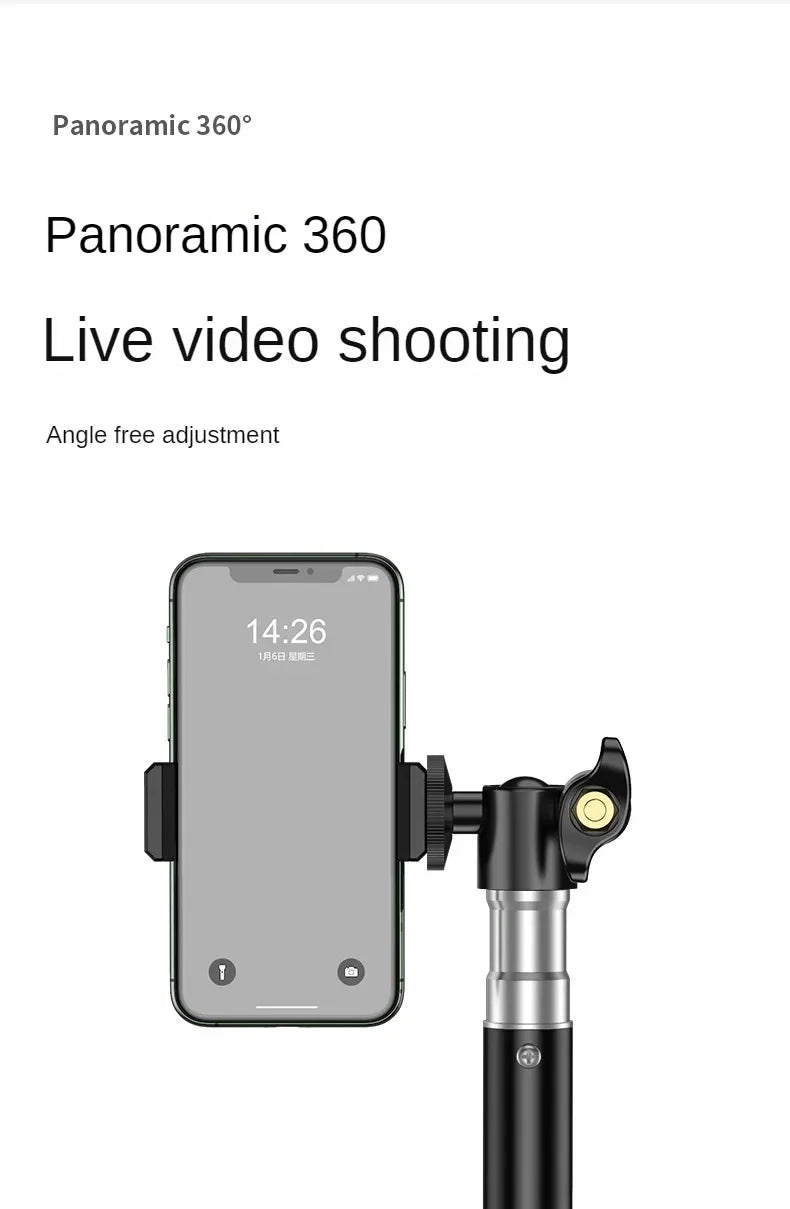 160cm Live Broadcast Tripod Landing Type Camera Anchor Selfie Light Frame Metal Thermometer Phone Holder