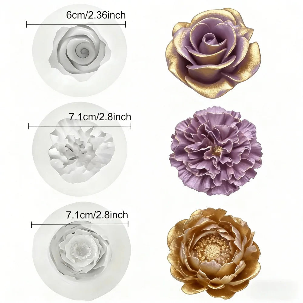 1 Piece 3D Elegant Rose Silicone Mold - Reusable Flexible Mold for Candles, Resin Art, Handmade Soap and Clay Making, Delicate Petal Design, Home Decoration, Valentine's Day Gift, Floral Shapes, Special Gift for Craft Enthusi