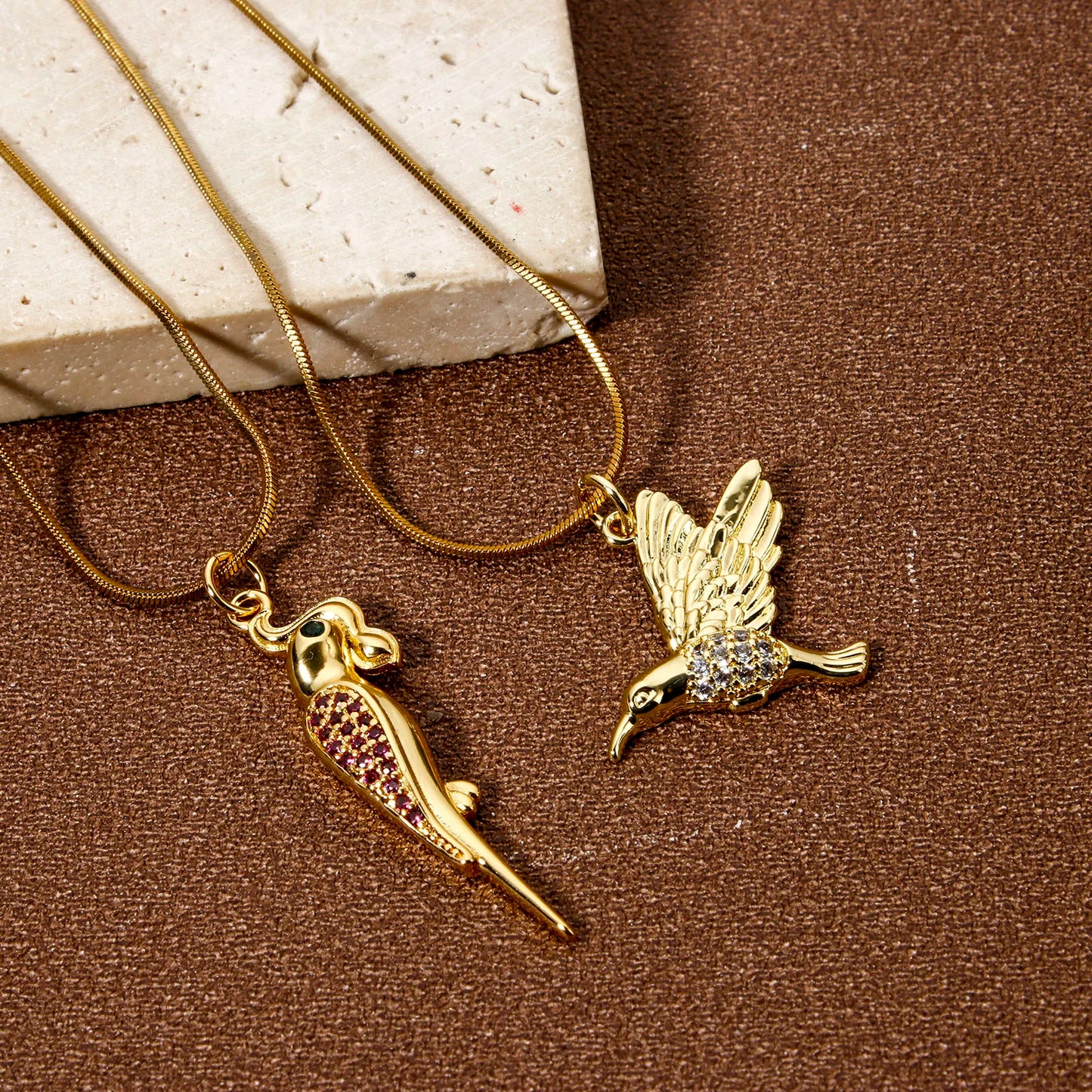 1 PC Bird Micro Pave Brass Charms 18K Gold Plated Color Bird Animal Delicate Pendants For DIY Jewelry Making Necklace Findings