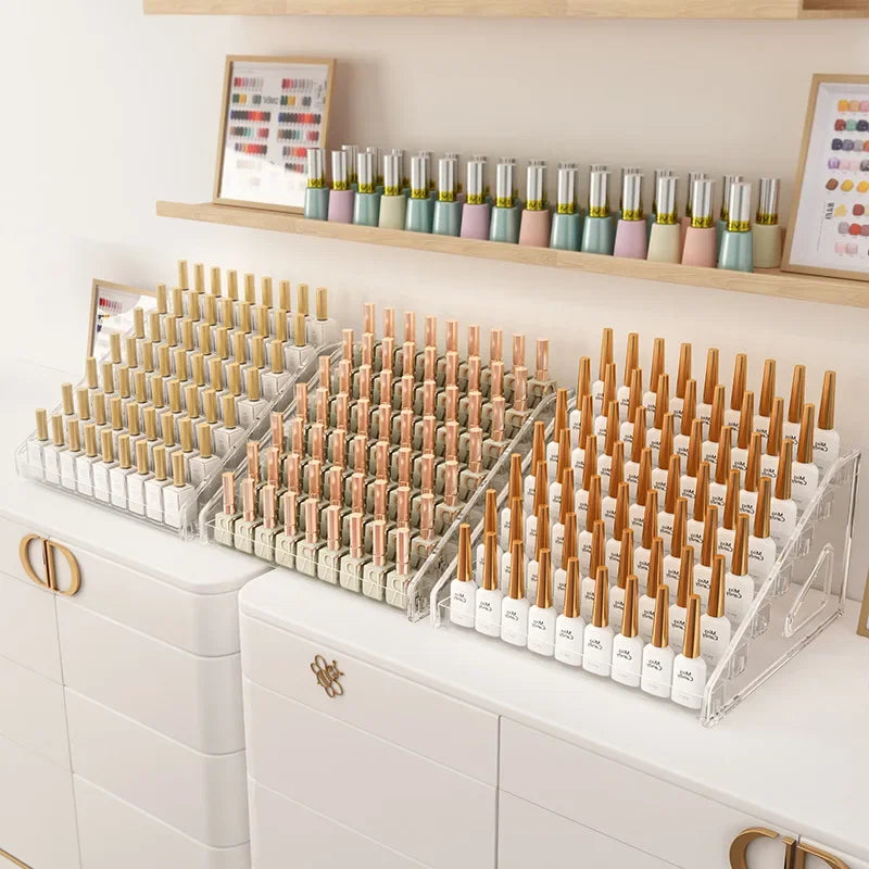 Nail Polish Display Organizer Shelf Clear Cosmetic Rack Frame Jewelry Stand Holder Organization Tools
