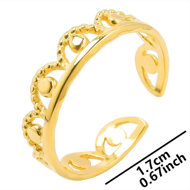 6pcs/lot Wholesale Various Chunky Rings Real Gold Plated Love Abstract DIY Shell Star Sun Bat Shaped Rings Women Jewelry Gifts