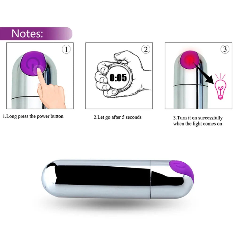 Bullet Head Masturbator Female 10 Speed Control Mini Vibrator Powerful Rechargeable Clitoris G-Spot Massage Toy Adult Toys
