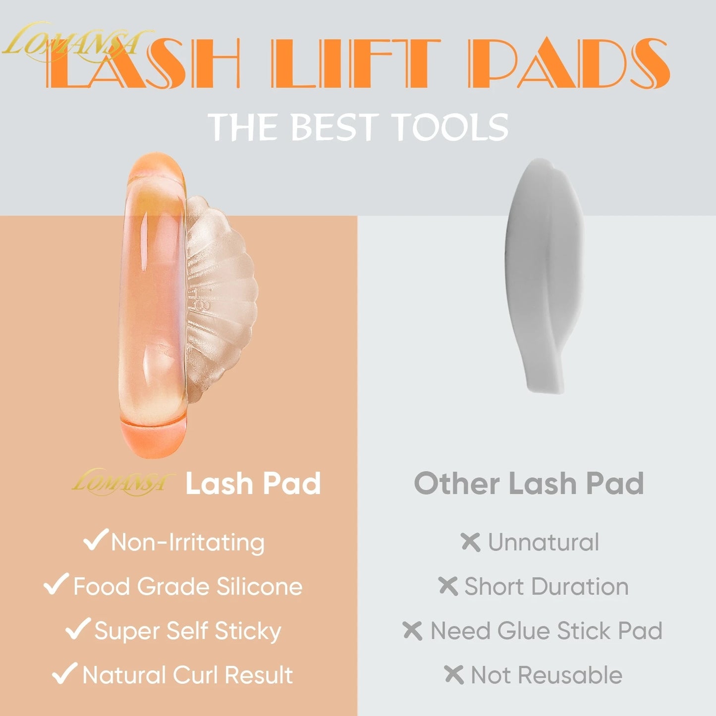 LOMANSA C Curl 6 Size Silicone Eyelash Perm Pads Sticky Lashes Rods Shield Lifting 3D Eyelash Curler Accessories Makeup Tool