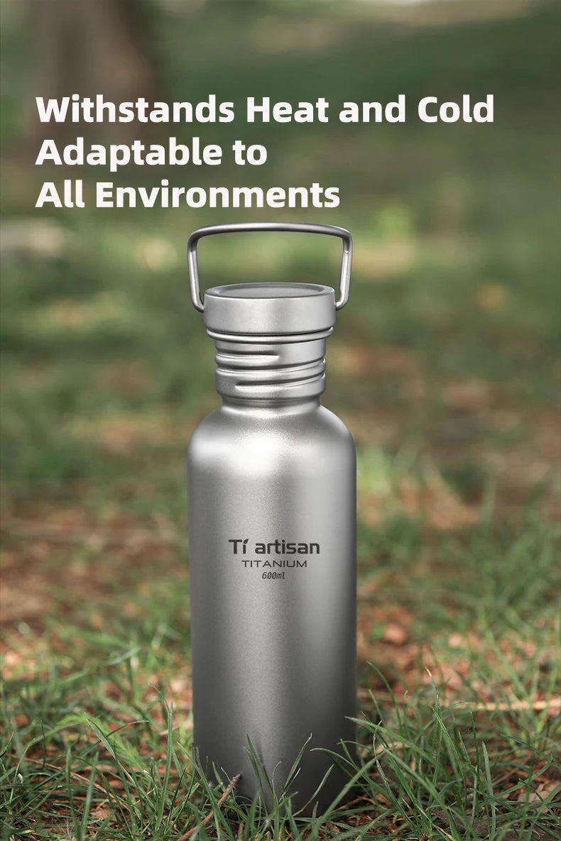 Tiartisan Titanium Ultralight Cycling Water Bottle Outdoor Hiking Climbing Drinking Bottle Reusable Wide Mouth Sports Bottle