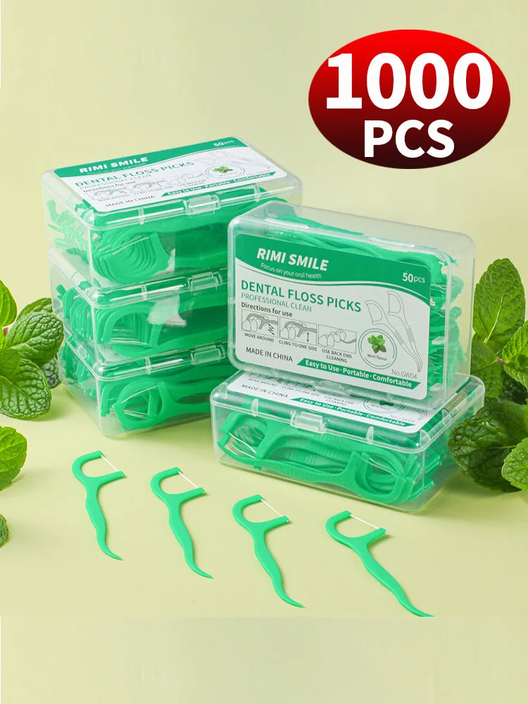 1000/500/300/150/50PCS Peppermint Dental Floss, Super Strong Tooth Cleaner, Portable Travel Teeth Care, Value for Money Set
