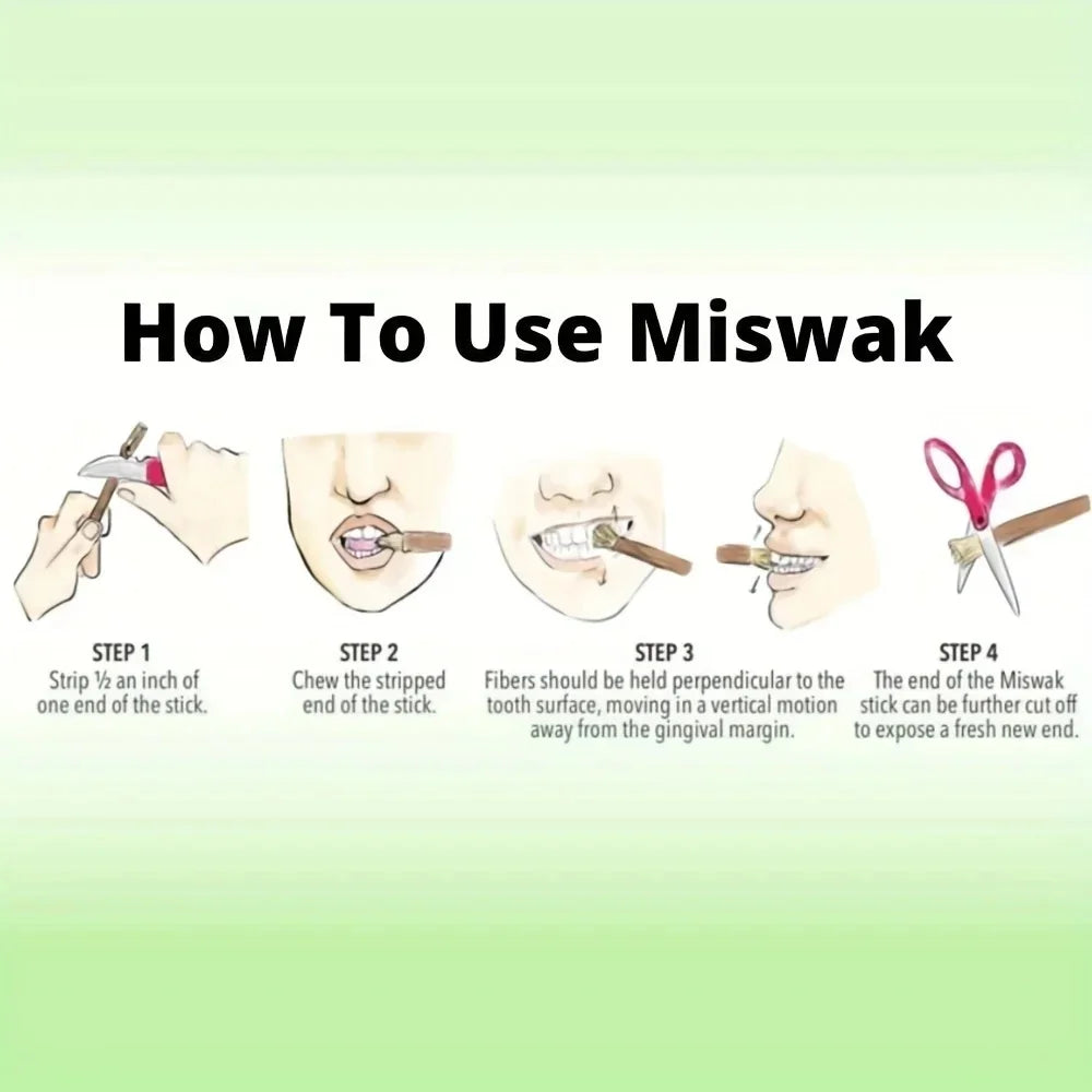 Mint Flavored Special Branch Miswak Vacuum Sealed Traditional Stick Toothbrush For Good Gums Teeth Fresher Breath Gift Siwak New