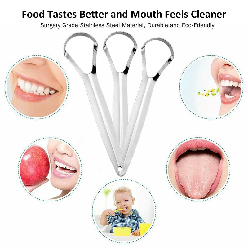 Adult Tongue Scraper Tongue Remover Halitosis Tongue Coating Oral Care Tongue Scraping Brush Stainless Steel Oral Cleaner Tools