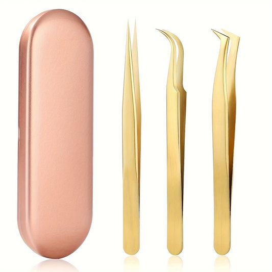 1/3Pcs High Precision Lash Tweezers Set Includes Stainless Steel Eyelash Tweezers for Classic Individual and Volume Lash Exten