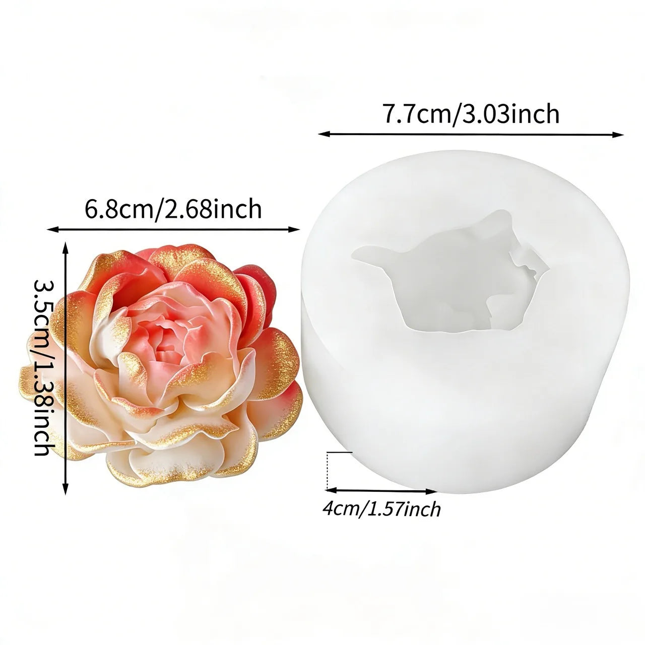 1 Piece 3D Elegant Rose Silicone Mold - Reusable Flexible Mold for Candles, Resin Art, Handmade Soap and Clay Making, Delicate Petal Design, Home Decoration, Valentine's Day Gift, Floral Shapes, Special Gift for Craft Enthusi