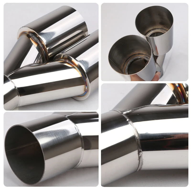 Car Stainless Steel Muffler Tip Y Shape Double Exit Exhaust Pipe Mufflers Universal Fits Exhaust Pipes with a Diameter of 63mm