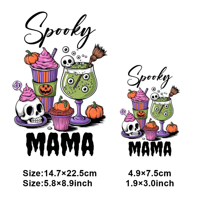 "Halloween is a Life Style"Patch Stickers Iron On Transfers for Clothing Iron Halloween Ghosts Stickers Fusible Applique Badge
