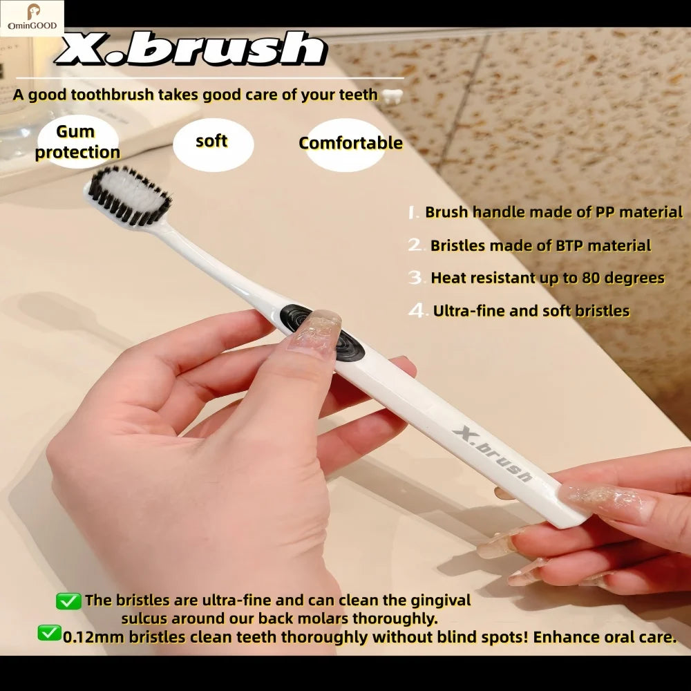 2-12PCS Soft Toothbrush Deep Cleaning Oral Hygiene Silicone Bristles Toothbrush Gentle For Gums Ultra Fine Adult Dental Brush