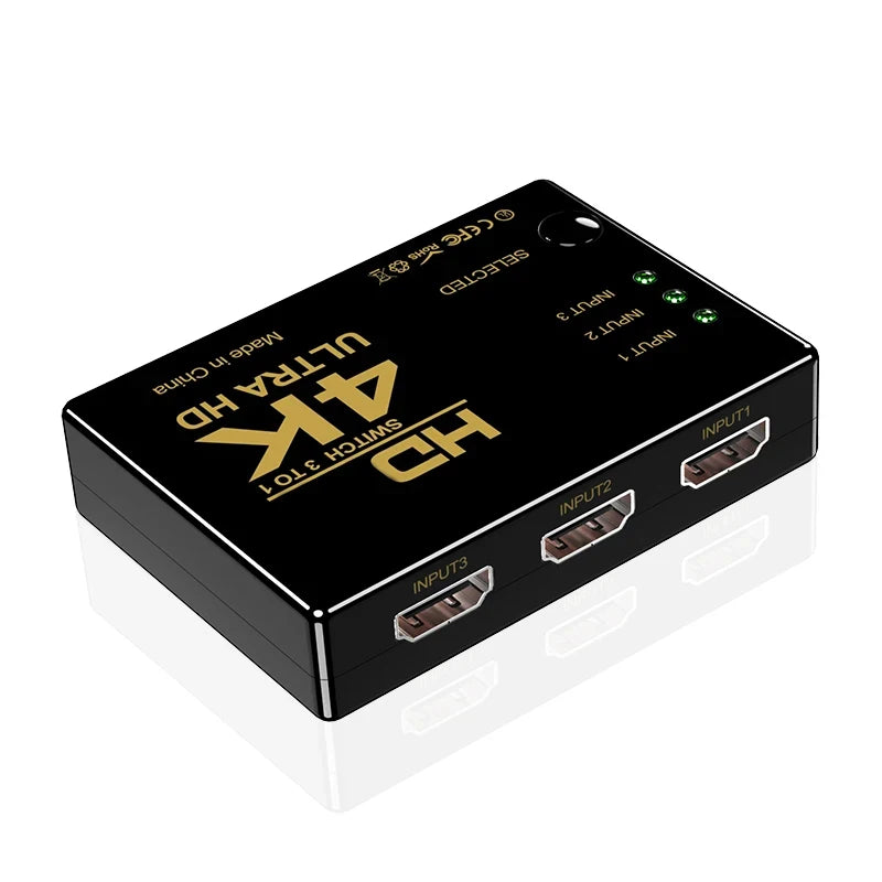 3 in 1 HDMI-compatible Switch 4K Switcher out HD 1080P Video Cable Splitter 1x3 Hub Adapter Converter for PS4/3 TV Box HDTV PC