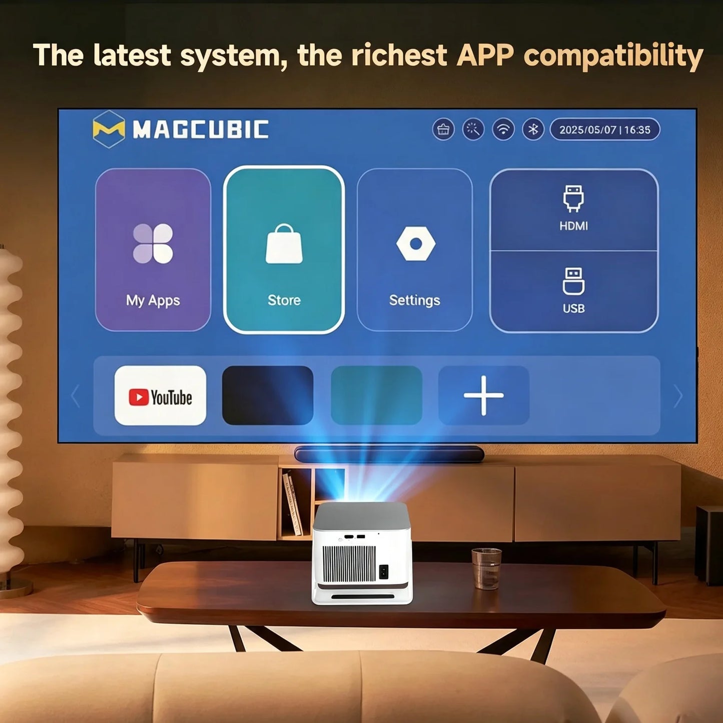 Magcubic Android 14 900ANSI Projector Auto Focus Native 1080P Support 8K With Wifi6 BT5.4 Portable Movie Outdoor HY350Max