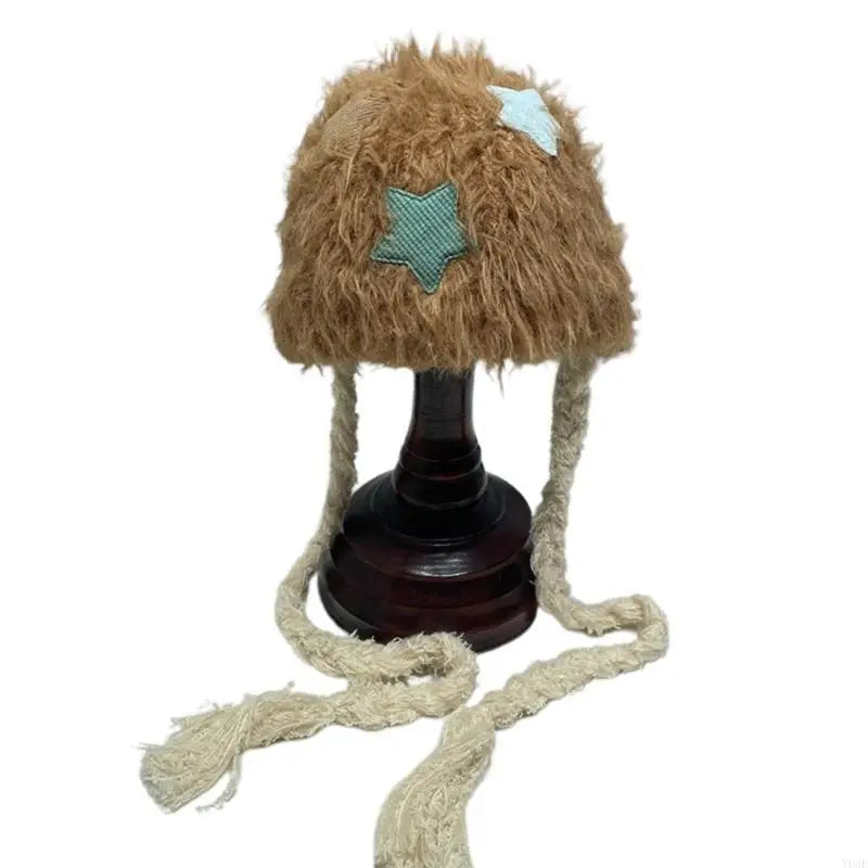 Winter Faux Furs Furry Bucket Hat Warm Hat Plush Fisherman Hat for Womens Teens Girls Sunscreen Colorful Caps Y08E