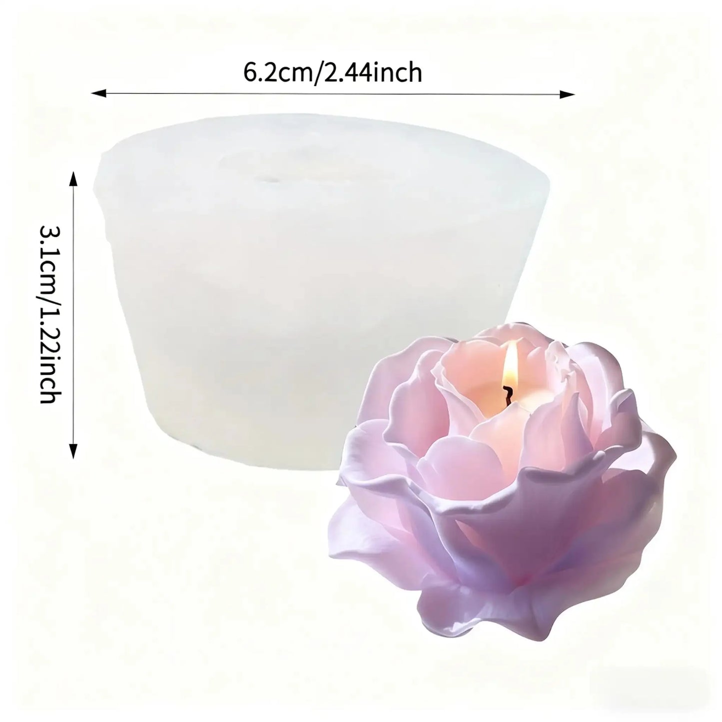 1 Piece 3D Elegant Rose Silicone Mold - Reusable Flexible Mold for Candles, Resin Art, Handmade Soap and Clay Making, Delicate Petal Design, Home Decoration, Valentine's Day Gift, Floral Shapes, Special Gift for Craft Enthusi