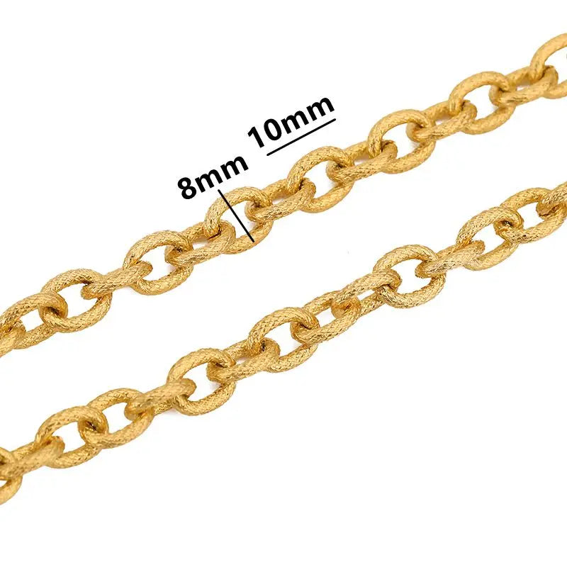 1 Meter Stainless Steel Large Heavy Chunky Hip Hop Punk Link Gold Color Chains DIY Jewelry Materials Handmade Necklace Bracelets