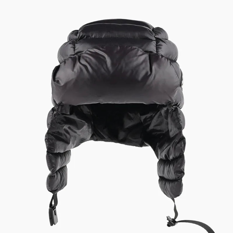 Winter Warm Down Hats for Men Women Outdoor Ski Cold Cycling Ear Protection Straps Pullover Caps
