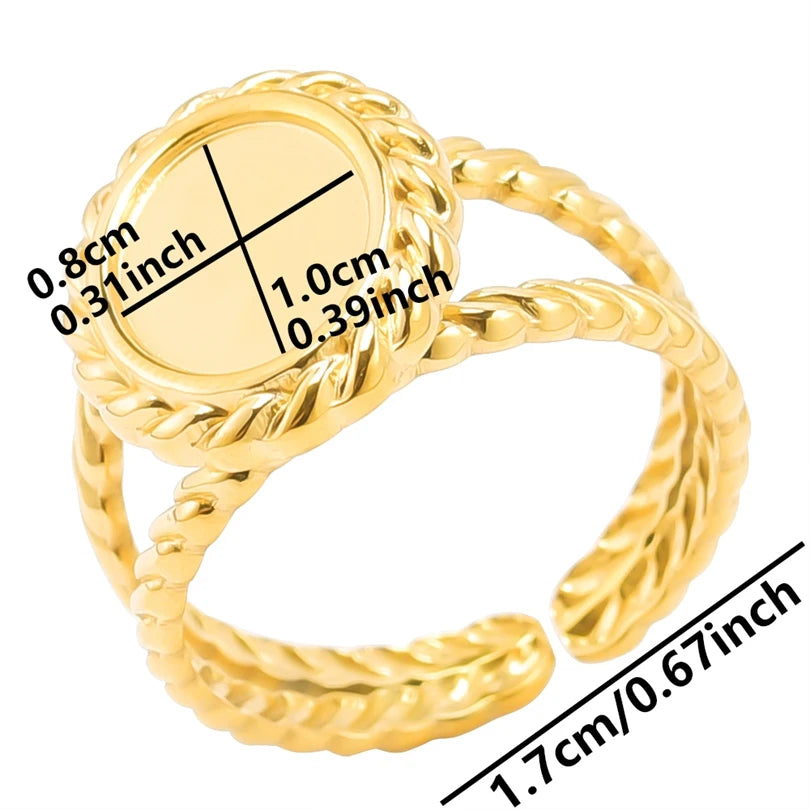 6pcs/lot Wholesale Various Chunky Rings Real Gold Plated Love Abstract DIY Shell Star Sun Bat Shaped Rings Women Jewelry Gifts
