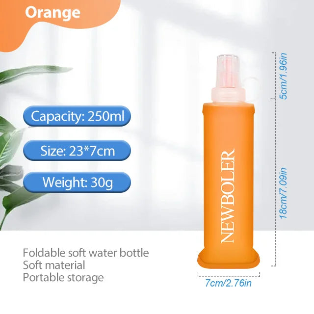 NEWBOLER 150/250/300/500ml Water Bottle TPU Folding Soft Flask Outdoor Sport Running Camping Hiking Travel Portable Water Bottle